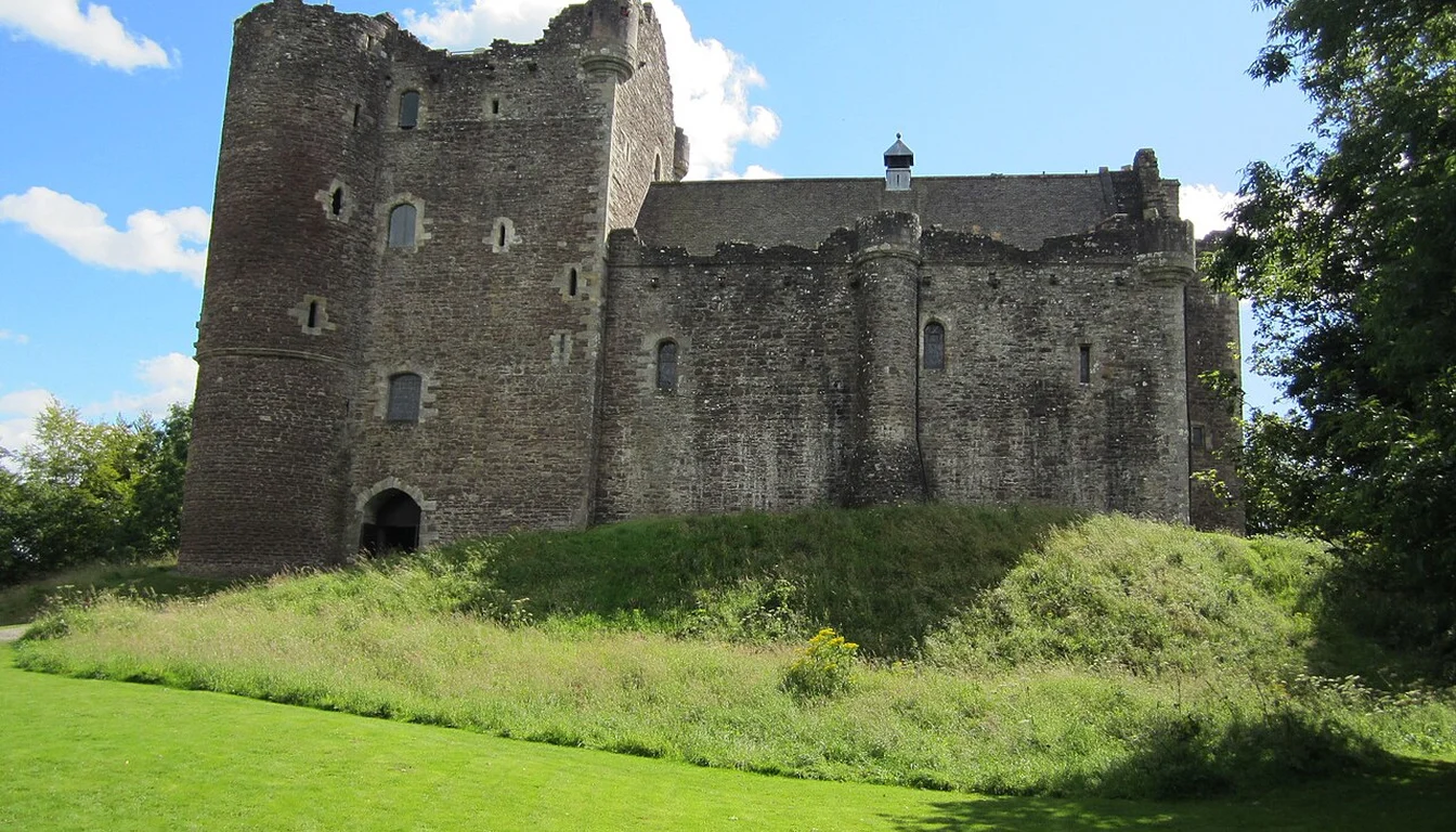 Doune Castle exterior and entrance approach
