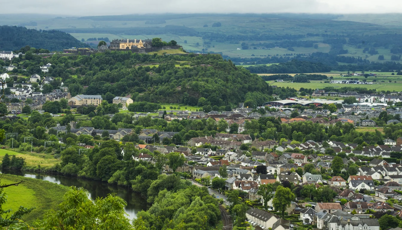 Stirling Castle distant view across town