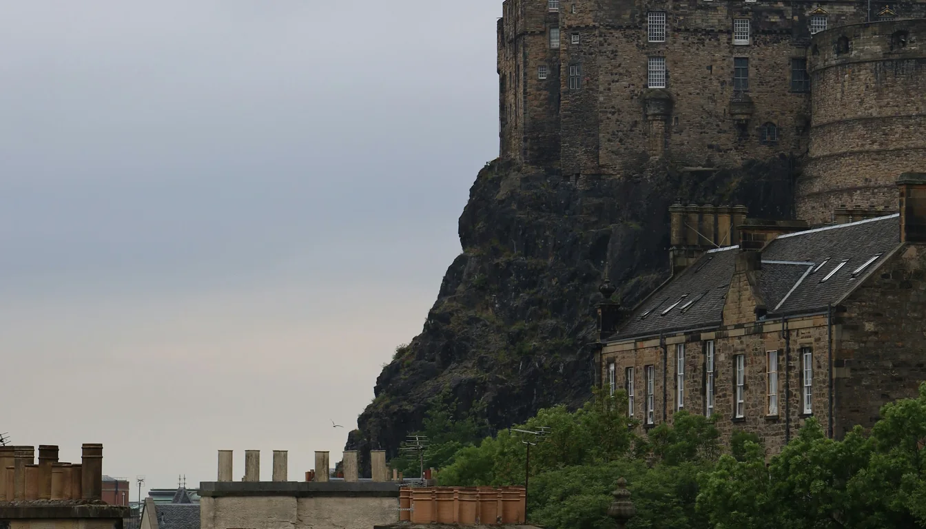 Edinburgh Castle exterior above rooftops